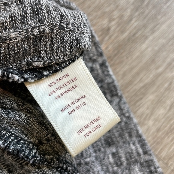 Feathers Gray Asymmetrical Ribbed Long Sleeve Bodycon Dress - Picture 4 of 4